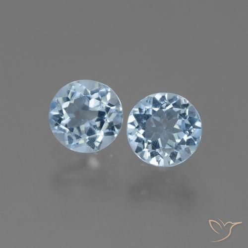 2.15 ct Loose Sky Blue Topaz, 6.1 mm Round Cut From Brazil, Photo A