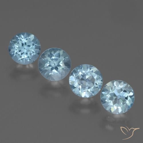Небесно Голубой Топаз Камень - 1.1ct Круглая Фасетная Огранка (ID: 444979)