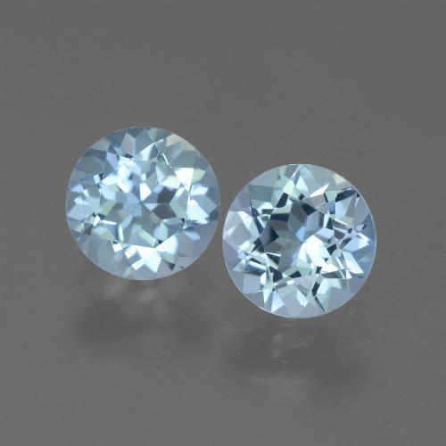 أزرق فاتح توباز حجر كريم - 0.9ct وجه دائرى (ID: 445004)