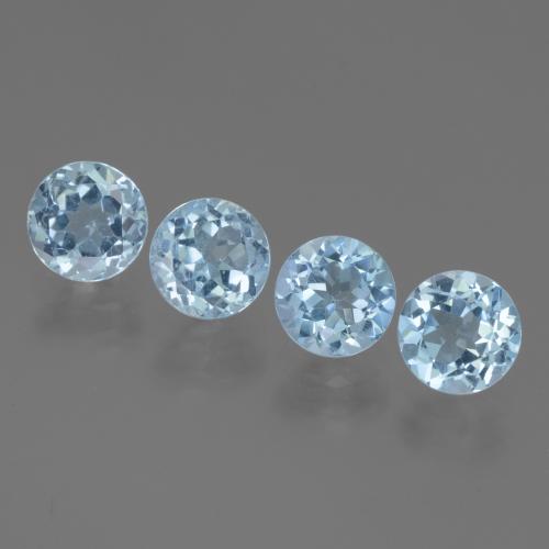hellblau Topas Edelstein - 1.2ct Rund Facettenschliff (ID: 445045)