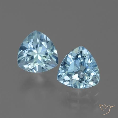 2.82 ct Loose Sky Blue Topaz, 7.1 x 7.1 mm Trillion Cut From Brazil, Photo A