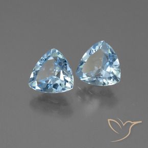 2.54 ctw Blue Topaz Stones, Natural Topaz in Trillion Facet Shape for Sale