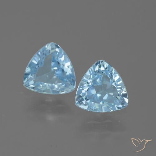 2.61 ct Loose Sky Blue Topaz, 7 x 6.8 mm Trillion Cut From Brazil, Photo A