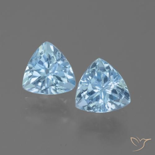 2.91 ct Loose Sky Blue Topaz, 7.2 x 7.2 mm Trillion Cut From Brazil, Photo A