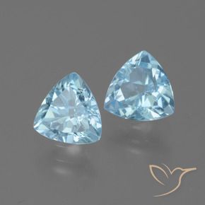2.91 ctw Blue Topaz Stones, Natural Topaz in Trillion Facet Shape for Sale