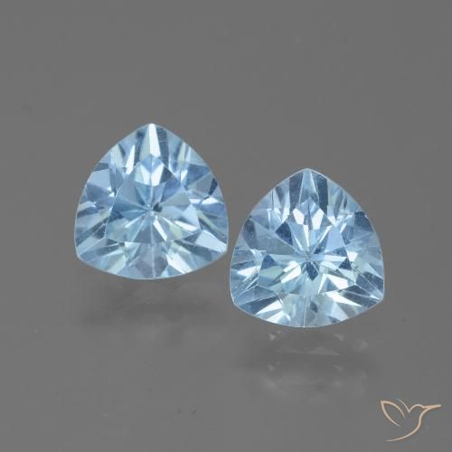 2.62 ct Loose Sky Blue Topaz, 7.1 x 7.1 mm Trillion Cut From Brazil, Photo A