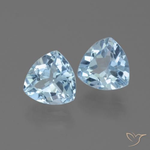 3.25 ctw Blue Topaz Stones, Natural Topaz in Trillion Facet Shape for Sale