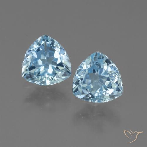 2.94 ct Loose Swiss Blue Topaz, 7.1 x 7 mm Trillion Cut From Brazil, Photo A