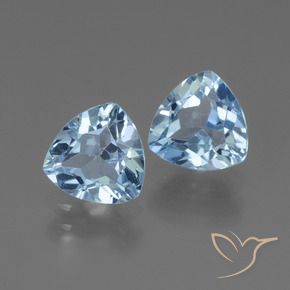 2.96 ctw Blue Topaz Stones, Natural Topaz in Trillion Facet Shape for Sale