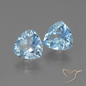 2.89 ctw Blue Topaz Stones, Natural Topaz in Trillion Facet Shape for Sale