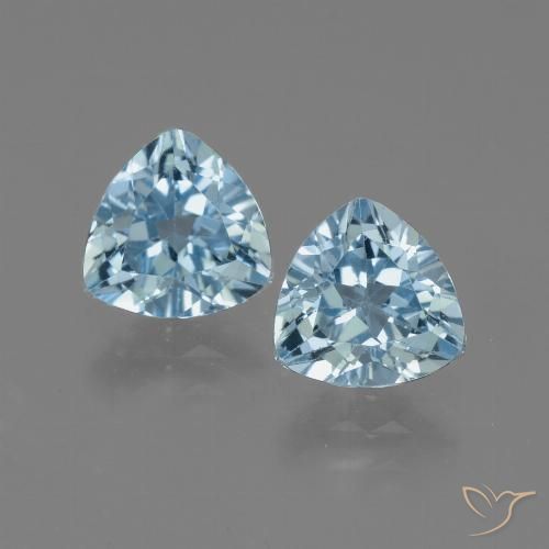 2.94 ct Loose Sky Blue Topaz, 7.1 x 7.2 mm Trillion Cut From Brazil, Photo A