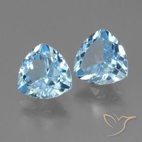 2.95 ctw Blue Topaz Stones, Natural Topaz in Trillion Facet Shape for Sale