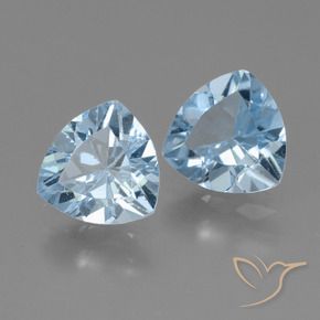 2.57 ctw Blue Topaz Stones, Natural Topaz in Trillion Facet Shape for Sale