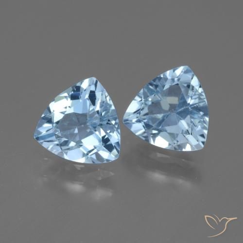 2.50 ctw Blue Topaz Stones, Natural Topaz in Trillion Facet Shape for Sale