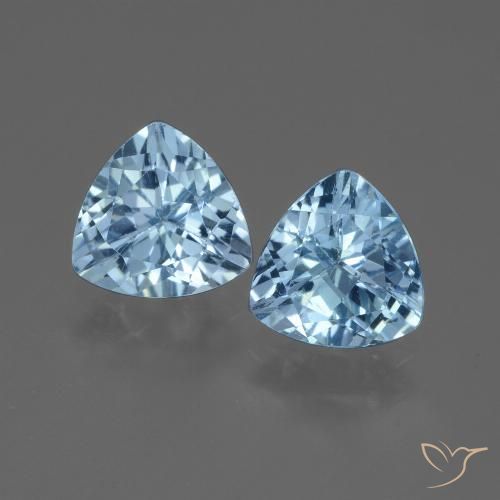 2.78 ct Loose Swiss Blue Topaz, 7 x 6.9 mm Trillion Cut From Brazil, Photo A