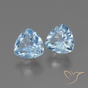 2.85 ctw Blue Topaz Stones, Natural Topaz in Trillion Facet Shape for Sale