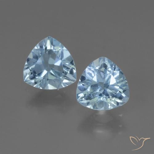 2.78 ct Loose Sky Blue Topaz, 7.1 x 7.1 mm Trillion Cut From Brazil, Photo A