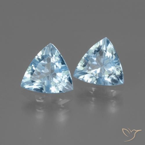 2.57 ctw Blue Topaz Stones, Natural Topaz in Trillion Facet Shape for Sale