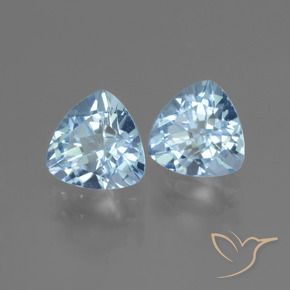 3.16 ctw Blue Topaz Stones, Natural Topaz in Trillion Facet Shape for Sale