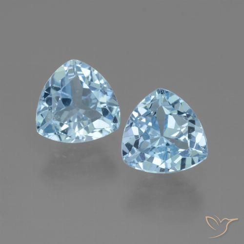 3.14ctw Natural Sky Blue Topaz, Trillion, VVS-VS