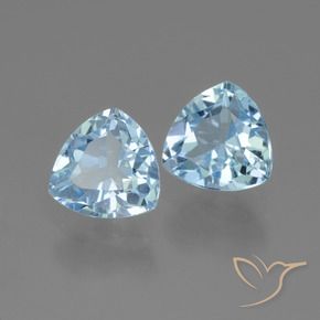 3.14 ctw Blue Topaz Stones, Natural Topaz in Trillion Facet Shape for Sale