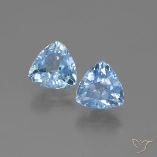 2.83 ct Loose Sky Blue Topaz, 7 x 7 mm Trillion Cut From Brazil, Photo A