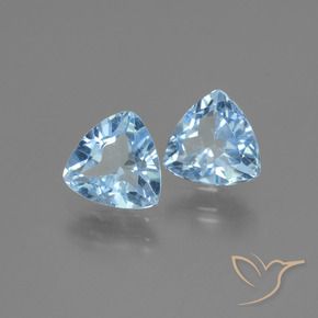 2.56 ctw Blue Topaz Stones, Natural Topaz in Trillion Facet Shape for Sale