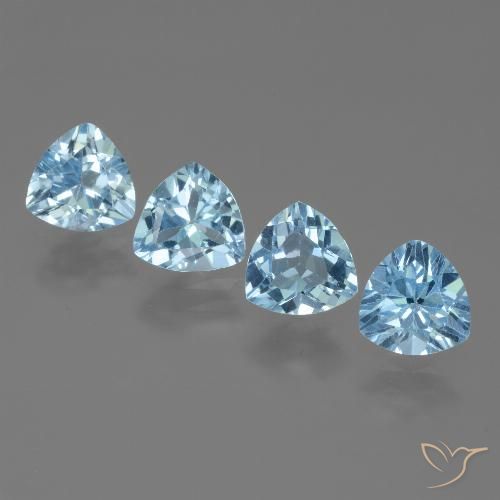 5.25ctw Natural Sky Blue Topaz, Trillion, VVS-VS