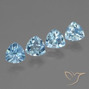 5.25 ctw Blue Topaz Stones, Natural Topaz in Trillion Facet Shape for Sale