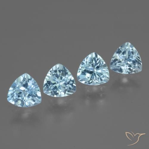 5.76 ctw Blue Topaz Stones, Natural Topaz in Trillion Facet Shape for Sale