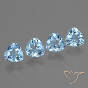 5.73 ctw Blue Topaz Stones, Natural Topaz in Trillion Facet Shape for Sale