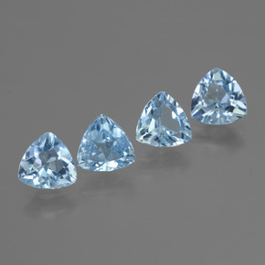 5.34 ctw Blue Topaz Stones, Natural Topaz in Trillion Facet Shape for Sale