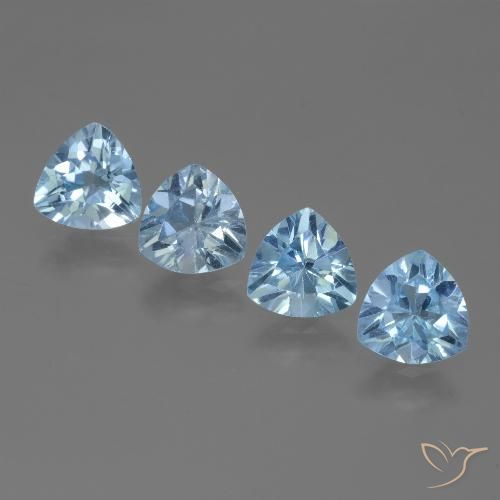 4.84 ct Swiss Blue Topaz, 7.1 x 6.9 mm Trillion Cut From Brazil, Photo A