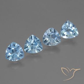 4.84 ctw Blue Topaz Stones, Natural Topaz in Trillion Facet Shape for Sale
