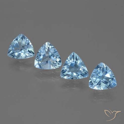 4.82ctw Natural Swiss Blue Topaz, Trillion, VVS-VS