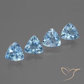 4.82 ctw Blue Topaz Stones, Natural Topaz in Trillion Facet Shape for Sale