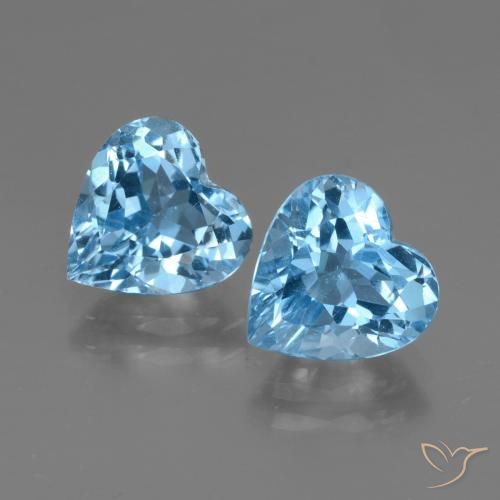 5.94ctw Natural Swiss Blue Topaz, Heart, VVS-VS
