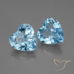 5.15 ctw Blue Topaz Stones, Natural Topaz in Heart Facet Shape for Sale