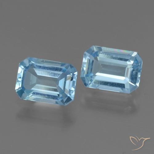 2.12 ctw Blue Topaz Stones, Natural Topaz in Octagon Step Cut Shape for Sale