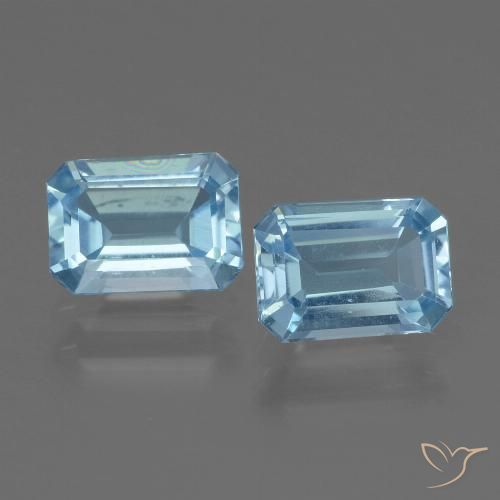 2.16ctw Natural Sky Blue Topaz, Emerald Cut, VVS-VS