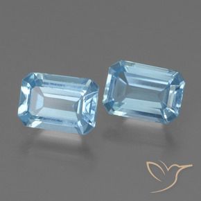 2.16 ctw Blue Topaz Stones, Natural Topaz in Octagon Step Cut Shape for Sale
