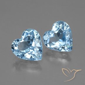 5.60 ctw Blue Topaz Stones, Natural Topaz in Heart Facet Shape for Sale