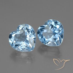 6.84 ctw Blue Topaz Stones, Natural Topaz in Heart Facet Shape for Sale