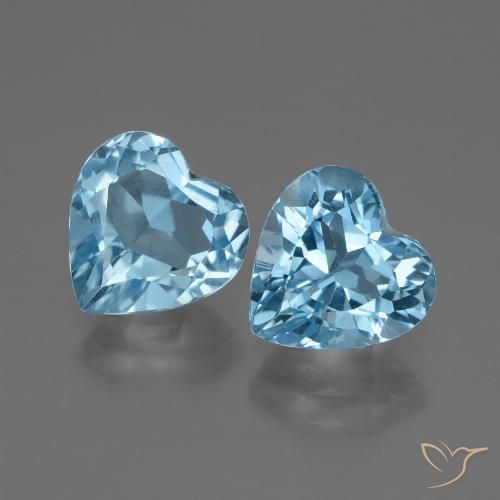 6.45ctw Natural Swiss Blue Topaz, Heart, VVS
