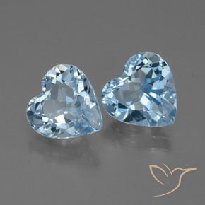 5.63 ctw Blue Topaz Stones, Natural Topaz in Heart Facet Shape for Sale