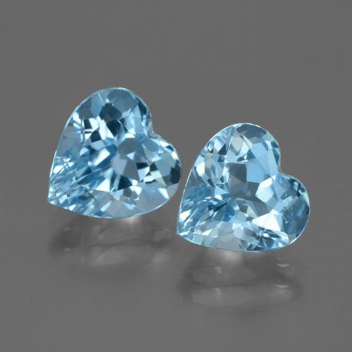 Свисс-Блю Топаз Камень - 3.1ct Фасетная огранка формы Сердце (ID: 448052)
