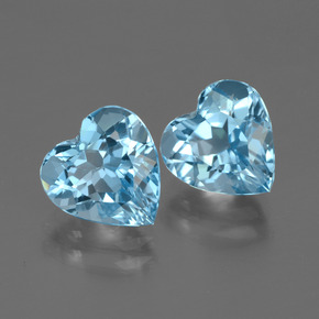 6.19 ctw Blue Topaz Stones, Natural Topaz in Heart Facet Shape for Sale