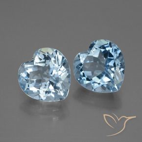 6.19 ctw Blue Topaz Stones, Natural Topaz in Heart Facet Shape for Sale