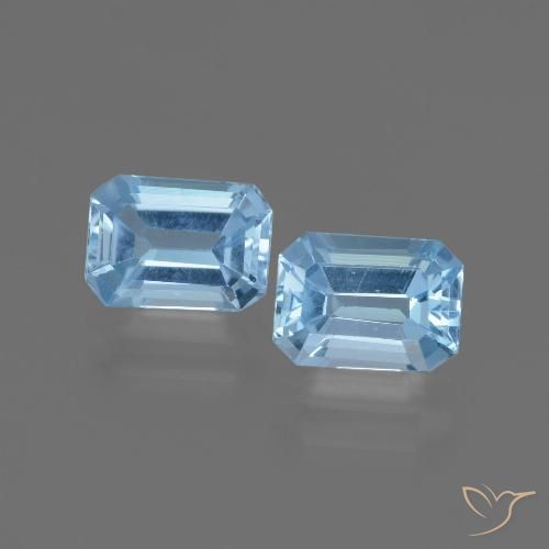 2.32 ct Swiss Blue Topaz, 6.9 x 5 mm Octagon Cut From Brazil, Photo A