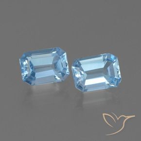 2.32 ctw Blue Topaz Stones, Natural Topaz in Octagon Step Cut Shape for Sale